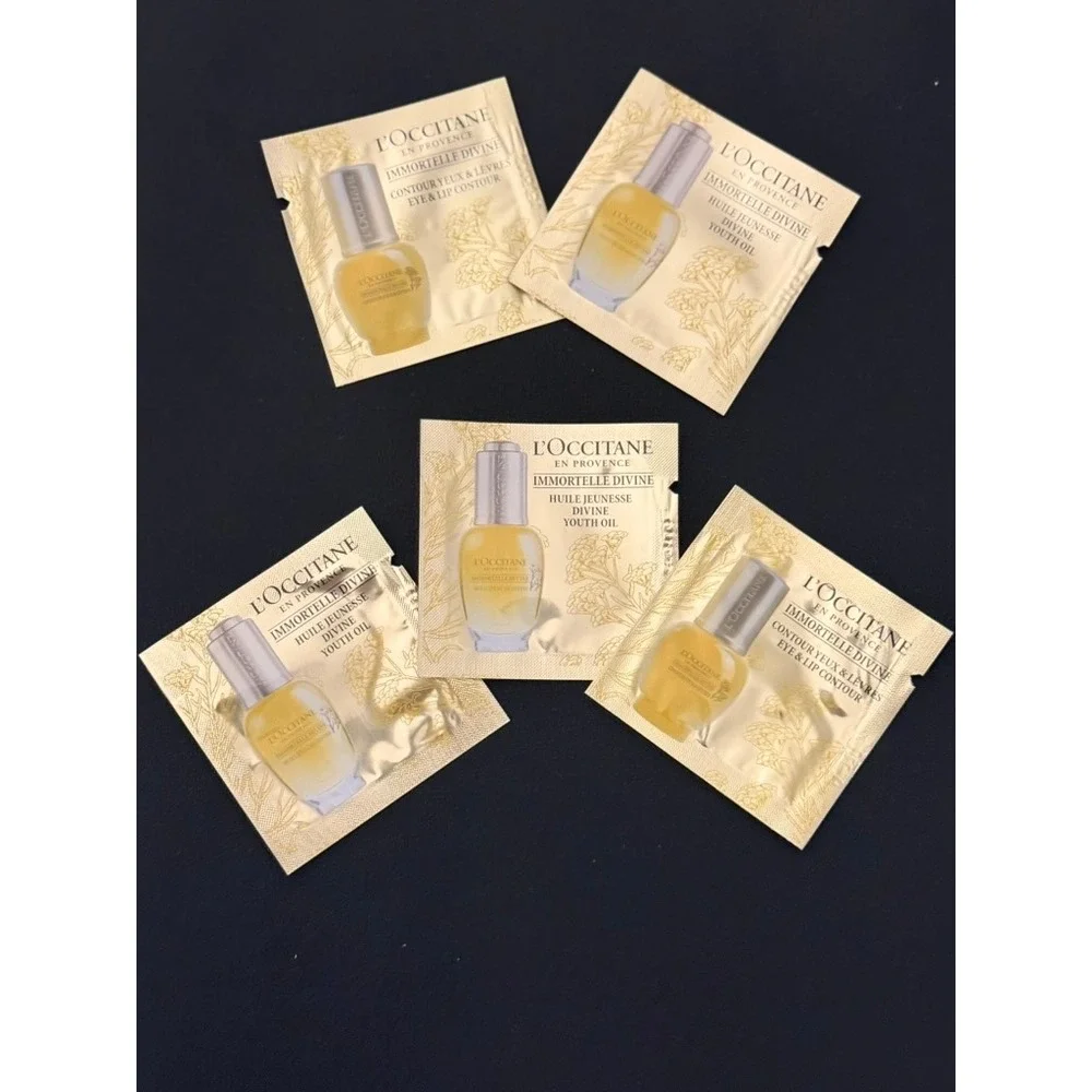 L'Occitane Immortelle Divine Youth Oil & Eye Lip Contour Sample Lot 5pc